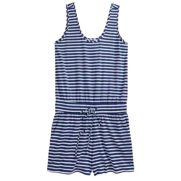Women’s VINEYARD VINES Performance Navy blue & white striped romper- Size XL - Picture 1 of 6